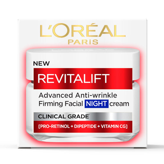 L'Oreal Paris ลอรีอัล ปารีส รีไวทัลลิฟท์ แอดวานซ์ แอนตี้-ริงเคิล เฟิร์มมิ่ง ไนท์ครีม - 50ml