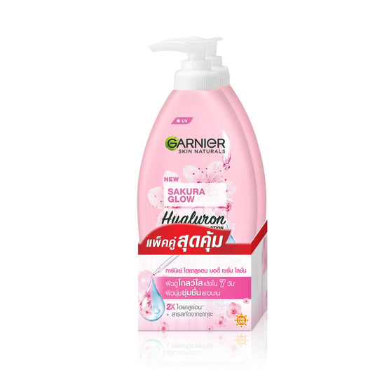 Garnier การ์นิเย่ ซากุระ โกลว์ ไฮยารูลอน บอดี้โลชั่น - 400ml x2