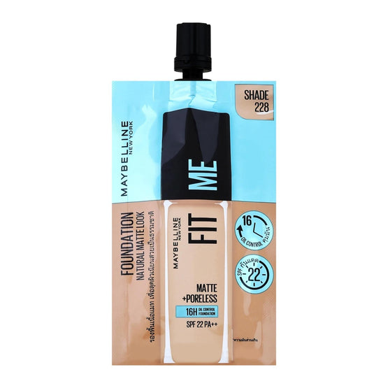 Maybelline เมย์เบลลีน ฟิตมี แมท แอนด์ พอร์เลส ฟาวเดชั่น ซอง 228 - 5ml x6