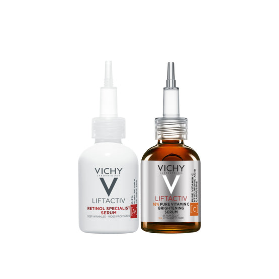 Vichy [Set] Liftactiv Retinol Specialist Deep Wrinkle Serum 30ml + Liftactiv 16% Pure Vitamin C Brightening Serum 20ml