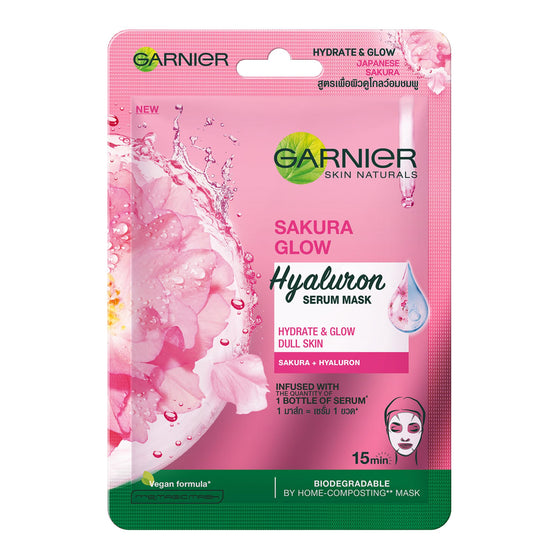 Garnier Sakura Glow Serum Glow Mask - 28g x10