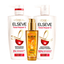L'Oreal Paris เอลแซฟ โททอลรีแพร์5 แชมพู 410ml+คอนดิชันเนอร์ 375ml + เอ็กซ์ตรอว์ดินารี่ออยล์ ออล 100ml