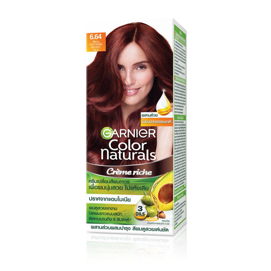 Garnier การ์นิเย่ คัลเลอร์ แนทเชอรัลส์ 6.64 สีแดงประกายส้ม - 105มล x2