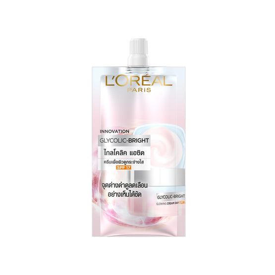 L'Oreal Paris ไกลโคลิค-ไบรท์ โกลว์อิ้ง ครีม เดย์ เอสพีเอฟ 17 - 7mlx6