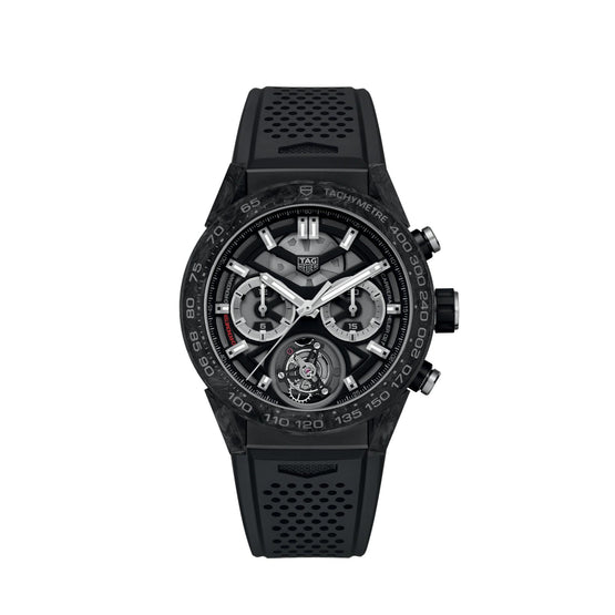 TAG Heuer Carrera Chronograph Tourbillon - 45mm-Rubber-Black