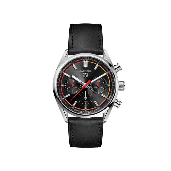 TAG Heuer Carrera Chronograph - 42mm-Leather-Black