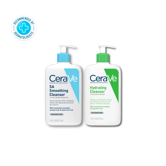 Cerave Sa Smoothing Cleanser 473ml + Hydrating Cleanser 473ml