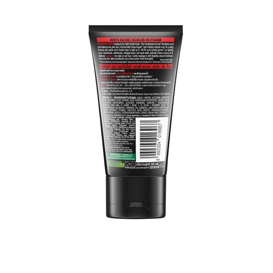 Garnier Men การ์นิเย่ เมน แอคโนไฟท์ สครับ-อิน-โฟม - 50mlx3